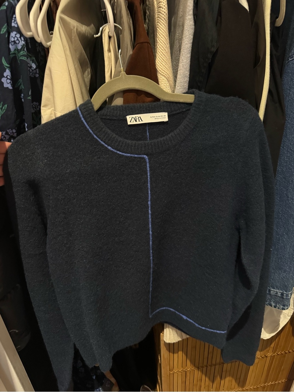 ZARA Navy Crewneck Sweater